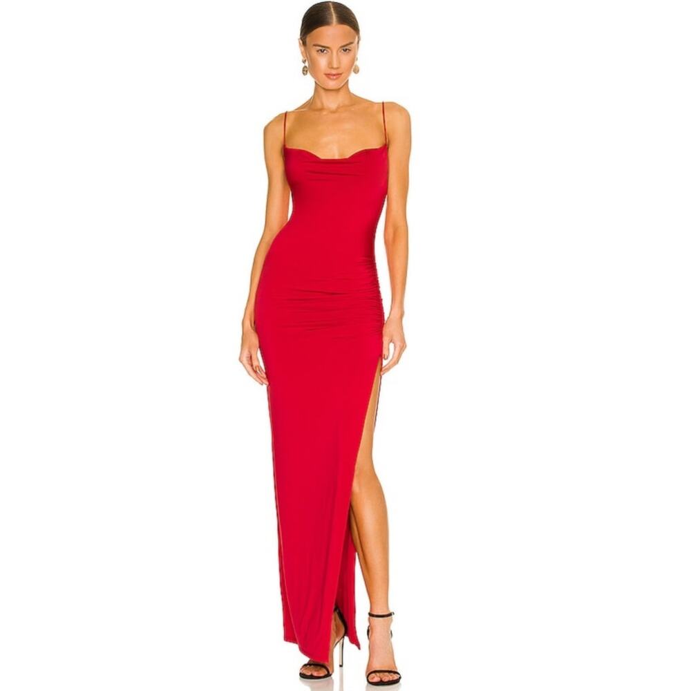 Lovers + Friends Odessa Ruched Bodycon‎ Gown in Red Size S